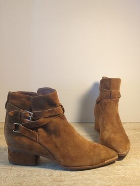 New Free People X Jeffrey Campbell Continental Brown Suede Ankle Boots US 8